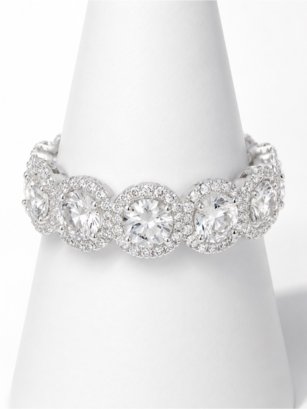 Size 10 Classic Halo Crystal ring